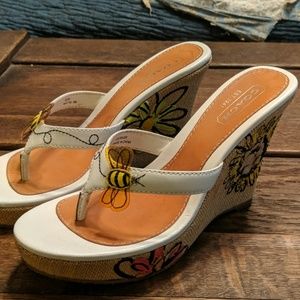 NWOT Coach Flower and Bumble Bee Wedges